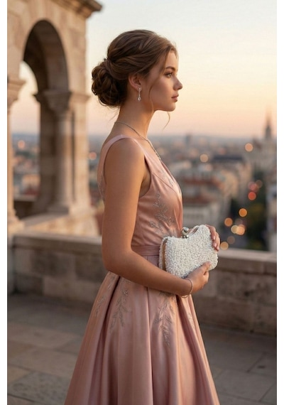Vivazzaluxe Kristal Taşlı Kadın Abiye, Clutch Çanta Beyaz