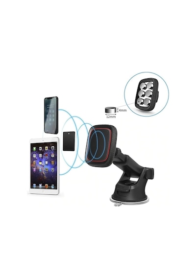 Uzayabilen Vantuzlu Cep Araç Telefon Tutucu Oto Araba Içi Telefon Tutacağı 360 Mıknatıslı Vantuzlu Torpido Cama Yapışan Tutucu 2 Mixed