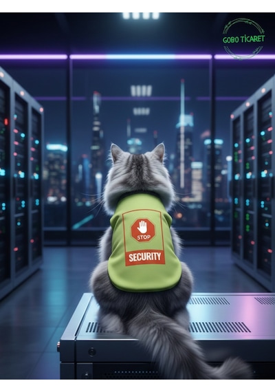 Yeşil Stop Security Güvenlik Baskılı Kedi Ve Köpek Kıyafeti Tişörtü Elbisesi Medium/m/beden 2