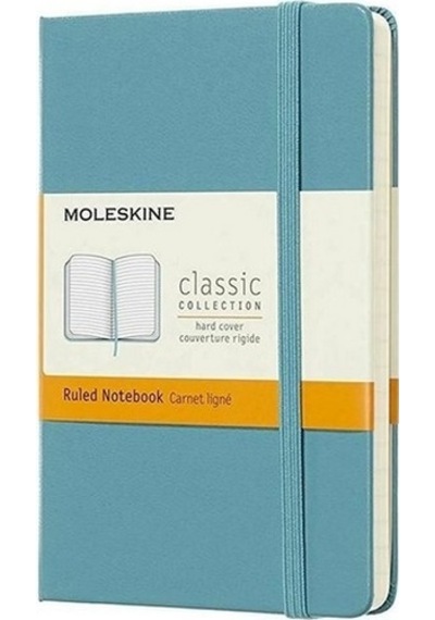 Moleskine Sert Kapak Defter Mercan Mavisi Çizgili - 13x21 - 5345