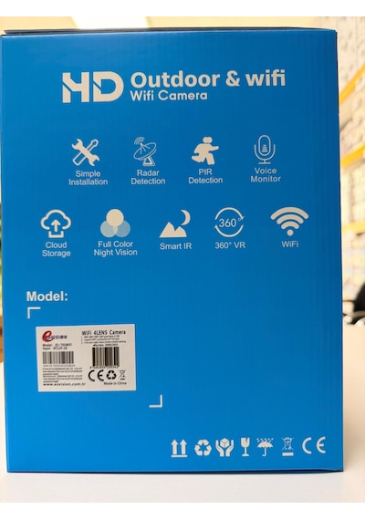 Esvision Es-705 4k 4 Lensli Akıllı Güvenlik Kamerası Hieasy Wifi Gece Görüş Sesli Kişi Takibi