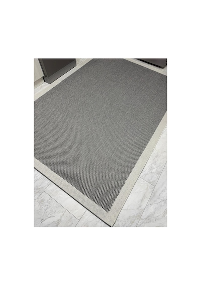 Sisal Halı- Hol Koridor Halısı- Kaymaz Taban- Yıkanabilir Kilim Halı Yolluk Gri - Krem
