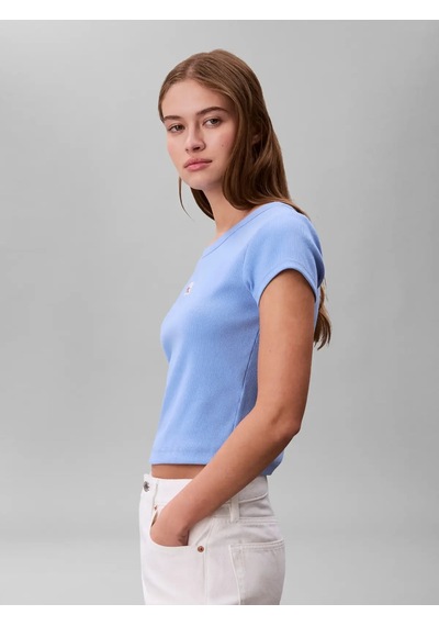 Calvin Klein Woven Label 2x2 Baby, C32, Xxs Mavi Kadın T-shirt