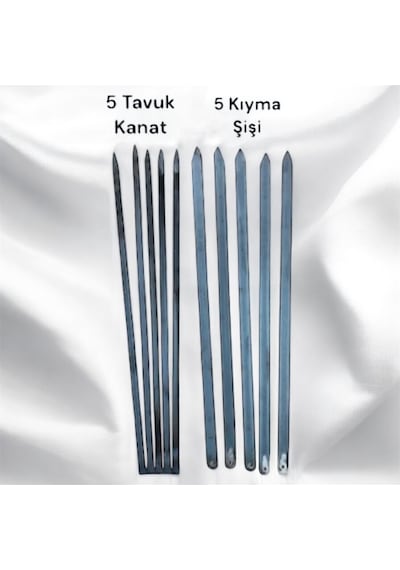 Adana Kebap Şişi 5 Adet 60 Cm Silme Sac-tavuk Kanat Şişi 5 Adet