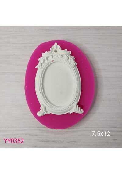 Yy0352 Kenarları Desenli Elips Çerçeve Silikon Kalıp