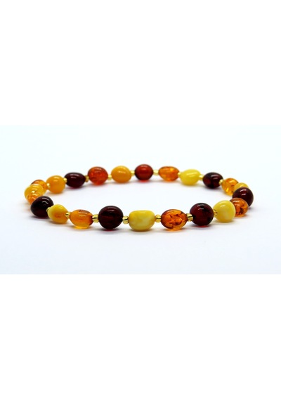 Ambergold Kehribar Bileklik Damla Kehribardan Blk508 Çok Renkli