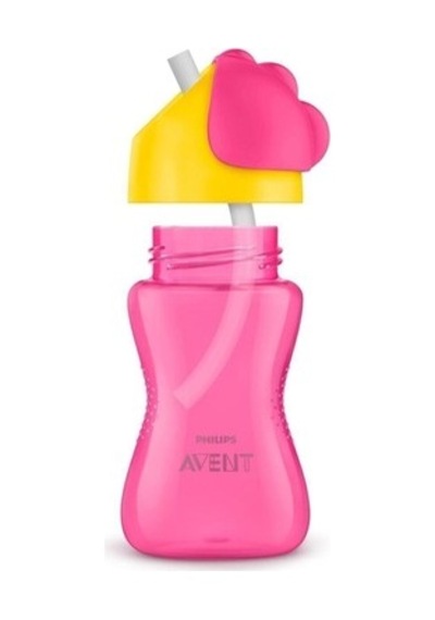 Pipetli Bardak, 300 Ml Kapasiteli, Pembe-sarı Renk Seçeneği Açık Mavi