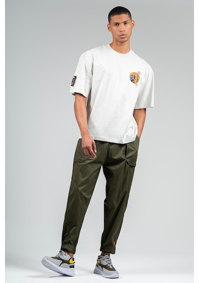 Maraton Sportswear Oversize Erkek Bisiklet Yaka Kısa Kol Basic Gümüş Gri T-shirt 23243-gümüş Gri