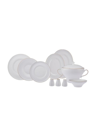 Emsan Alicia Gold 60 Parça Fıne Bone Yemek Takımı Beyaz