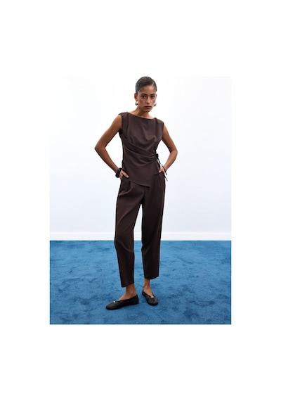 Sateen Lena Havuç Pantolon - Kahve-136960 Kahve