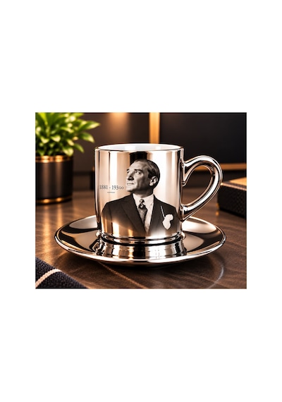 6 Lı Atatürk Portreli Aynalı Gümüş Porselen Türk Kahvesi Fincan Takımı Ve Altlığı 12 Parça Özel Tasarım Set Gümüş - 943383620 Gümüş 6 Lı Atatürk Portreli Aynalı Gümüş Porselen Türk Kahvesi Fincan Takımı Ve Altlığı 12 Parça Özel Tasarım Set Gümüş - 943383620 Gümüş