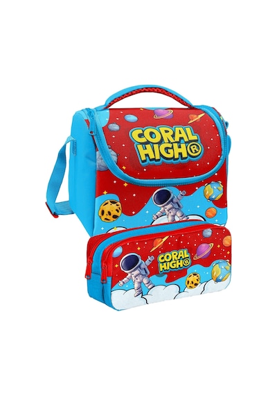 Coral High Kırmızı Mavi Astronot Baskılı Erkek Çocuk Beslenme Ve Kalem Çantası Seti 37145+31045 Mavi - Kırmızı