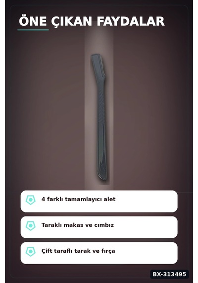 4 Parcali Hassas Kas Bakim Seti Cimbiz Makas Sekillendirme Bicagi Ve Tarak Fircasi Bx-313495