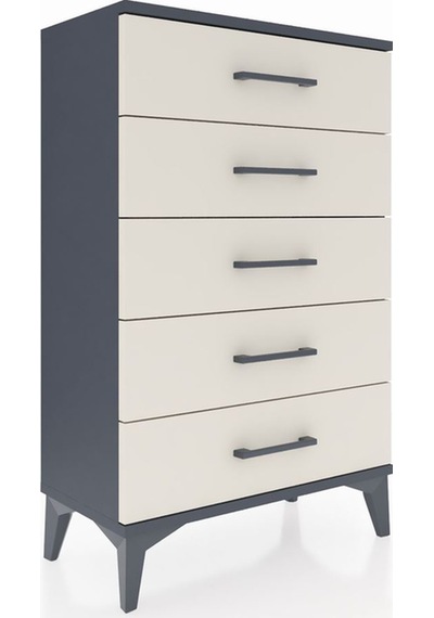 Arges Komodin 5 Çekmeceli 60x30x96 Antrasit-aytaşı Antrasit
