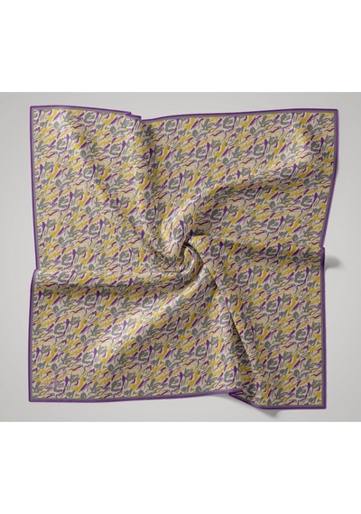 Silk Home Soft Eşarp 73091-10 Ekru, Sarı, Mor, Metalik
