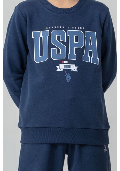 U.S. Polo Assn. Erkek Çocuk Baskılı Mavi Uzun Kol Eşofman Takımı Us2628-c-v2 Us2628-c-v2