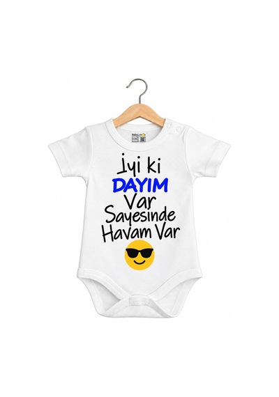 Babylimon Bebek Iyi Ki Dayım Var Sayesinde Havam Var Baskılı Zıbın Body Beyaz - 936542291 Beyaz