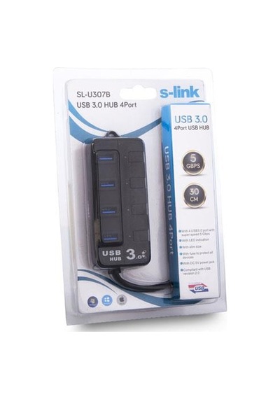 S Link Sl U307B 4 Port Usb 3.0 Siyah Usb Hub