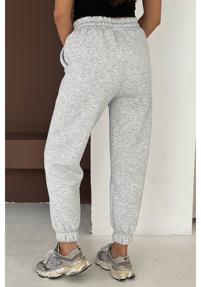 Kadın Yüksek Bel Jogger Eşofman Altı Soft Motion Gri