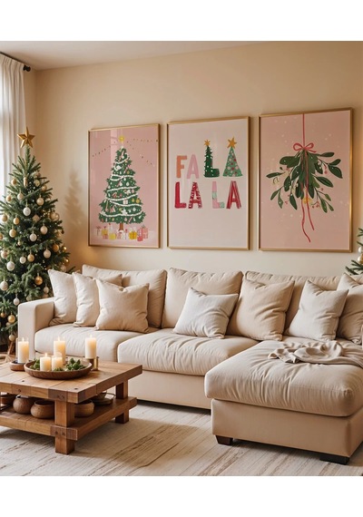 Çerçevesiz Poster Noel Ağaçları 3'lü