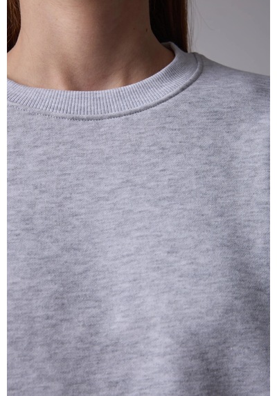 Defys Kadın Basic Sweat Gri Melanj - 747511219 Gri Melanj
