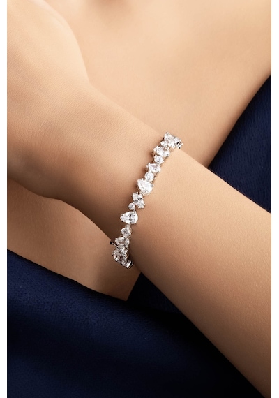 So Chic So Chic Su Damlası 18 Ayar Beyaz Altın Kaplama 19 CM Gümüş Bileklik
