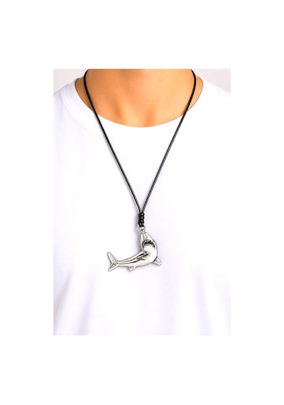 Kore İp Askılı Ve Krom Çelik Kaplamalı Unisex Tribal Kolye Kkrm-04 Gümüş9