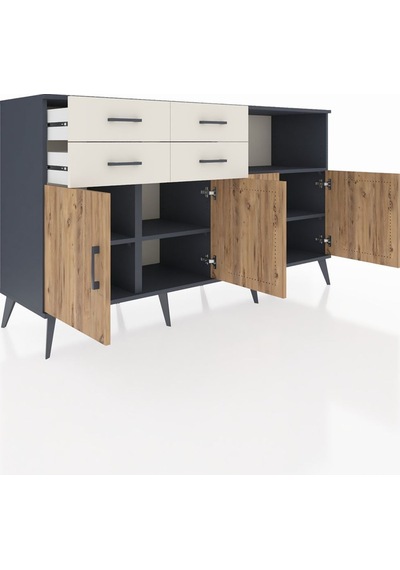 Kronos Konsol 4 Raflı 4 Çekmeceli 4 Kapaklı 176x59x99 Antrasit-ça Antrasit-çam/aytaşı Kronos Konsol 4 Raflı 4 Çekmeceli 4 Kapaklı 176x59x99 Antrasit-ça Antrasit-çam/aytaşı