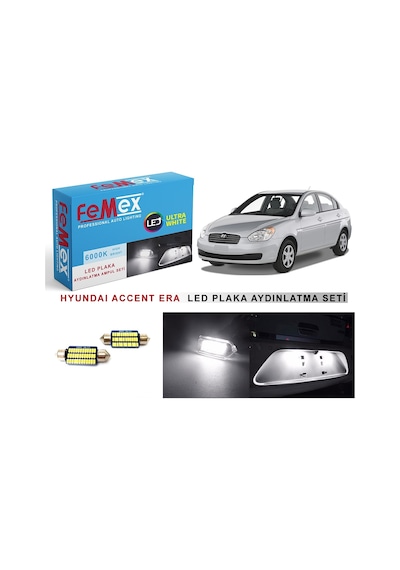 Hyundai Accent Era Led Plaka Aydınlatma Ampul Seti Femex Parlak Beyaz