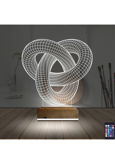 Luvivia Geometrik Dekoratif 3d Lamba - Masa Gece Lambası Şeffaf