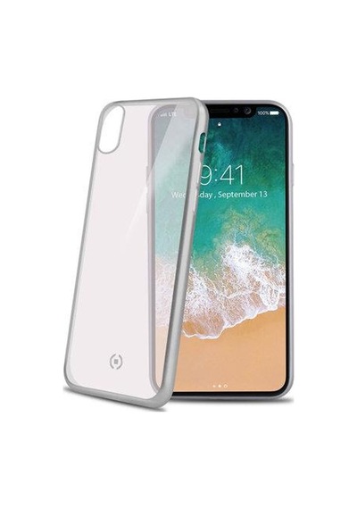 Apple Uyumlu iPhone Celly Lasermatt X İle Gümüş Kılıf