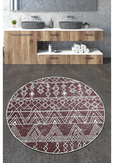 Straordinario Bej Çap Banyo Halısı Djt 80x80 cm