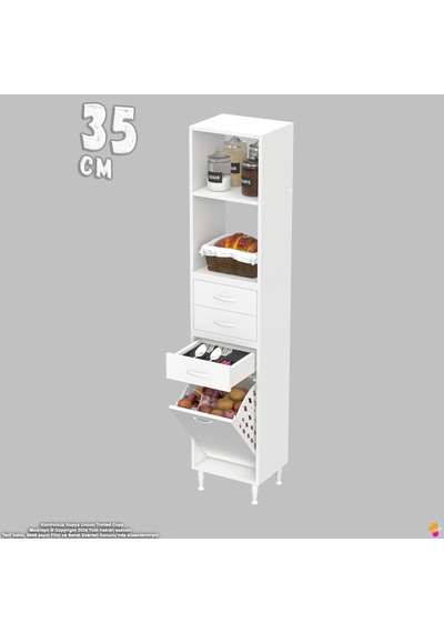 Modilayn Ediz Fırın Bölmeli Sepetli Çekmeceli Çok Amaçlı Dolap - Mutfak Robotu Ve Kahve Köşesi 35 Cm Beyaz Modilayn Ediz Fırın Bölmeli Sepetli Çekmeceli Çok Amaçlı Dolap - Mutfak Robotu Ve Kahve Köşesi 35 Cm Beyaz