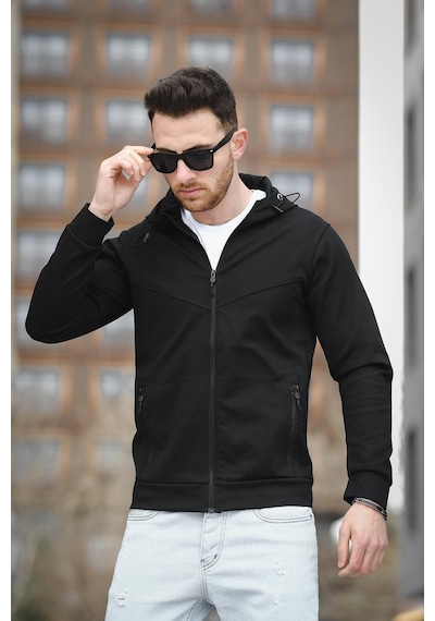 Oksit Chev Micro İnterlok Dik Yaka Fermuarlı Hırka Sweatshirt
