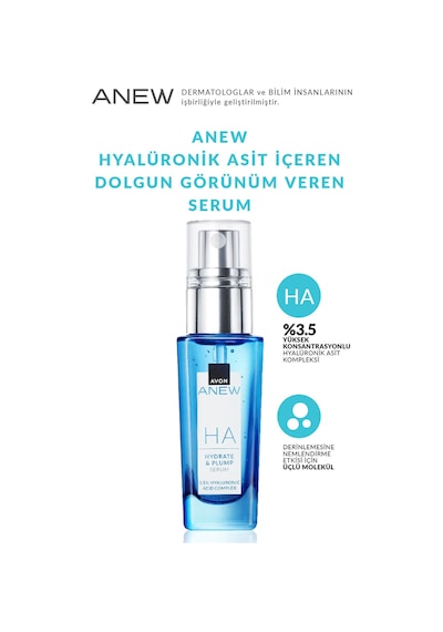 Avon Avon Anew Hyalüronik Asit İçeren Dolgun Görünüm Veren Su Bazlı Krem 50 ML + Gece Maskesi 75 ML + Serum 30 ML