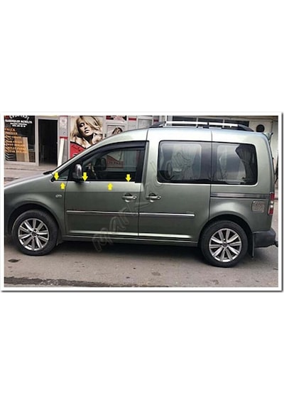 Markadan Vw Caddy Krom Cam Çıtası 2004-2014 4 Parça Paslanmaz   Çel