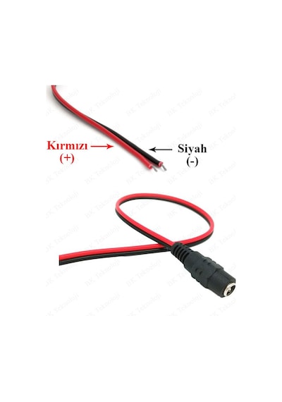 5 Adet 5.5x2.1mm DC 12V Dişi CCTV Led Güç Kablosu