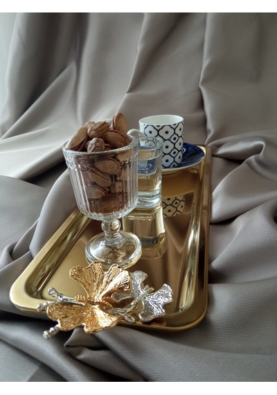KELEBEKLİ BATON TEPSİ1. KALİTE GOLD 6 ADET