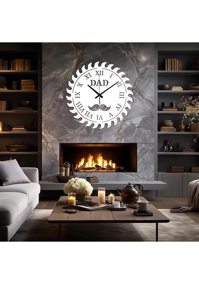 Dad Modern Ahsap Tasarımlı Dekor Duvae Saat
