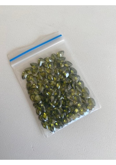 Armut Kesim Sentetik Taş 4x6mm 100 Adet Zeytin Yeşili