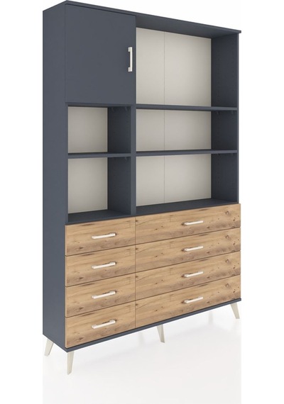 Arges Dolap 7 Raflı 8 Çekmeceli Tek Kapaklı 132x30x195 Antra... Antrasit Arges Dolap 7 Raflı 8 Çekmeceli Tek Kapaklı 132x30x195 Antra... Antrasit