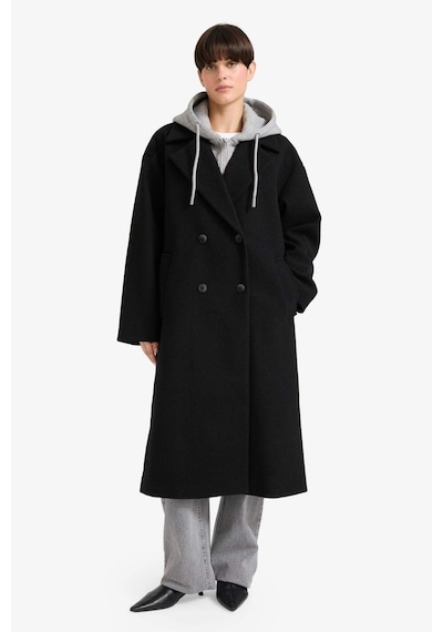 Defacto Regular Fit Çıkarılabilir Kapüşonlu Kaşe F7352ax26spbk27 Siyah-bk27