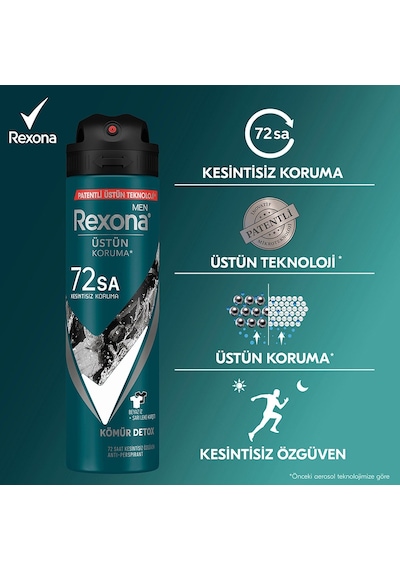 Rexona Men Kömür Erkek Sprey Deodorant 3 x 150 ML