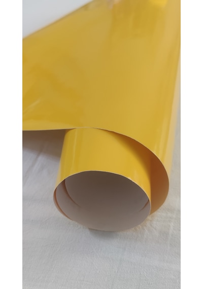 Sarı Renk Dayanıklı Araç Motor Mobilya Folyosu 126cm X 50 Cm