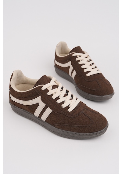 Muggo Garcia Garantili Unisex Ortopedik Günlük Bağcıklı Yürüyüş Koşu Sneaker Spor Ayakkabı Kahverengi