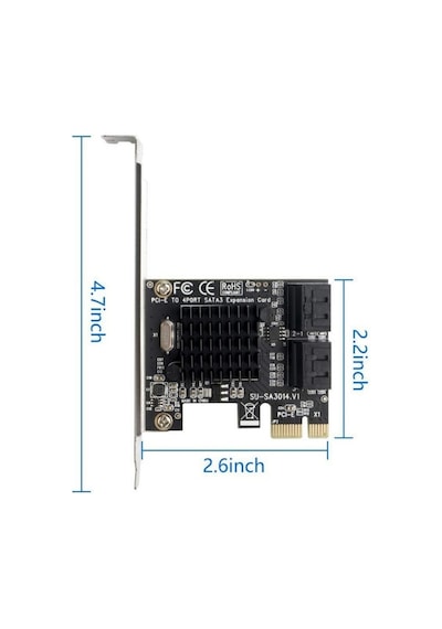 5075 Pci Express Pci-e 4 Port Sata 3.0 Hdd Ssd Çoklayıcı Kart