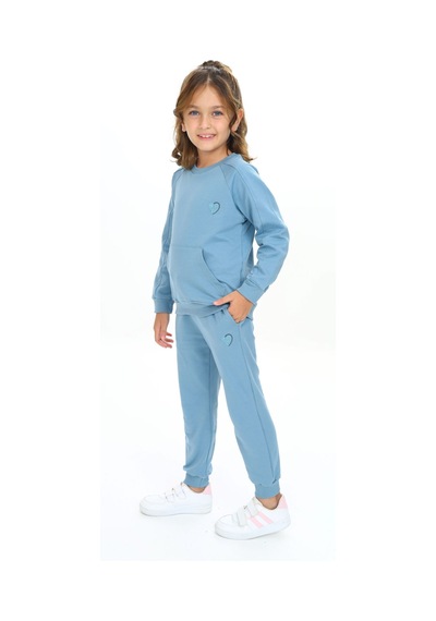 Toontoy Kids Toontoy Kız Çocuk 2'li Takım Nakış Baskılı Bisiklet Yaka Cepli Sweatshirt & Beli Paçası Lastikli Cepli Jogger Eşofman Altı - 2 İplik Mavi Toontoy Kids Toontoy Kız Çocuk 2'li Takım Nakış Baskılı Bisiklet Yaka Cepli Sweatshirt & Beli Paçası Lastikli Cepli Jogger Eşofman Altı - 2 İplik Mavi