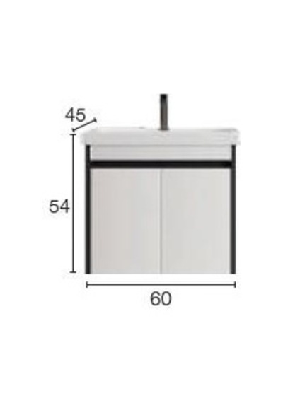 Denko Milano 60 Cm Antrasit Beyaz Banyo Dolabı Alt Modül Lavabo