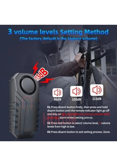 4Riders Ht-53 Motosiklet Bisiklet Alarmı Uzaktan Kumandalı 113db Su Geçirmez Kablosuz Hırsızlık Koruması Alarm Bisiklet Araba Scooter Pilli