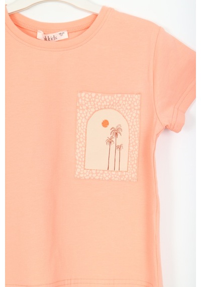 Xo Kids Kız Çocuk Tişört 4-8 Yaş 38576 Somon